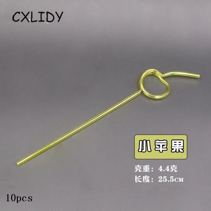 Yellow apple (10pcs Вечерние соломинки в хрустальном стиле, соломинки для домашних животных, материал 5 мм, жесткая трубка, барный напиток, одноразовые пластиковые трубки, вечерние принадлежности для куриц aa088 - Цвет: Yellow apple (10pcs