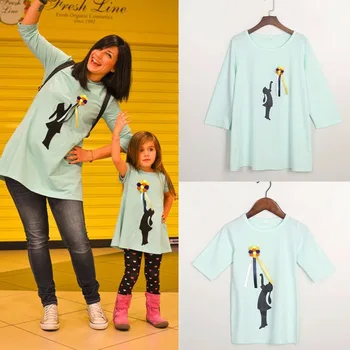 

Fashion Family Matching clothes family look mommy and me clothes matching family outfits Daughter Cotton Tops baby girl clothes