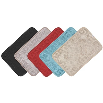 

Veldana Bath Mat, pearlescent bright fabric, non-slip, footprint pattern, thick sponge, odorless, washable, color does not fade