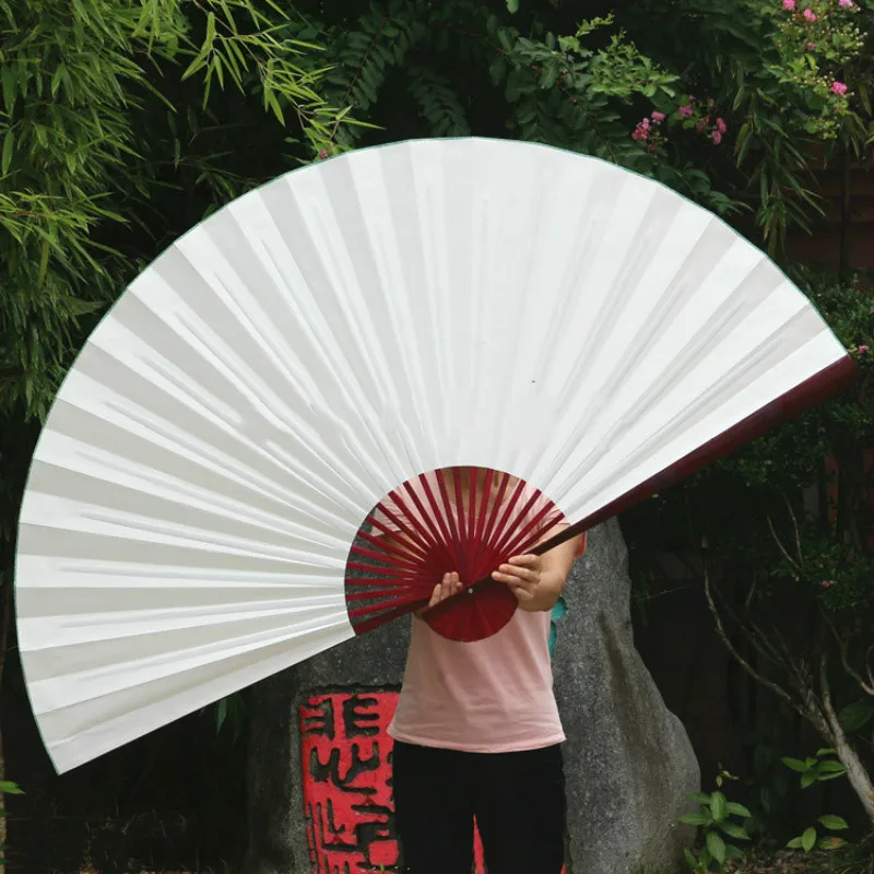 Wall Mount Cloth Decorative Fan Oversized Classical Blank Xuan Paper Decoration Fan Large Living Room Decorative Furnishings