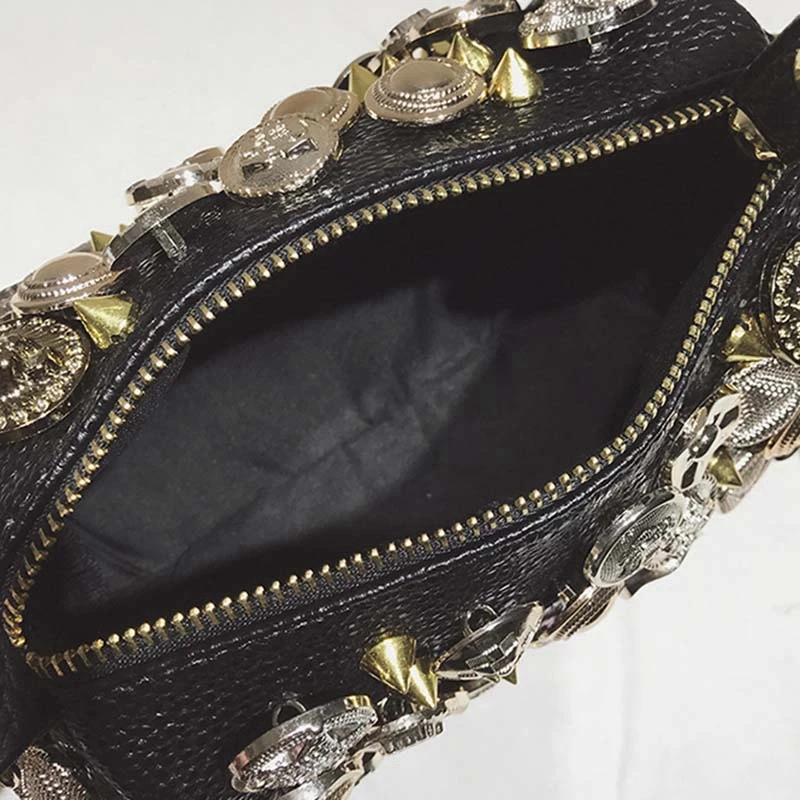Новая Индивидуальная сумка на ремне с кисточкой, модная сумка на ремне в стиле панк с заклепками и пряжкой, сумка на цепочке