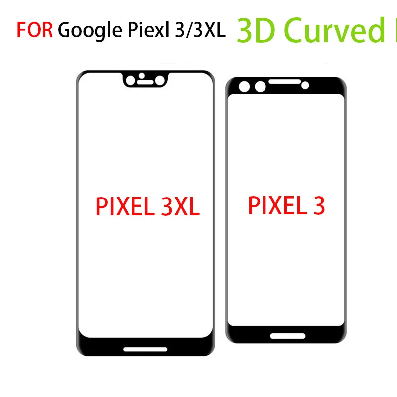 3D Cong Cường Lực Cho Google Pixel 2 2XL 3 3XL Full Bao Da Bảo Vệ Màn Hình Trong Cho Google Pixel 2 3 XL Màng Bảo Vệ Kính