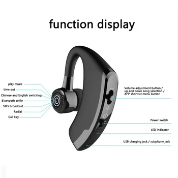 

Wireless Bluetooth Headset Headphones With Micphone Voice Control V9 Handsfree Business Headphone For Drive Connect