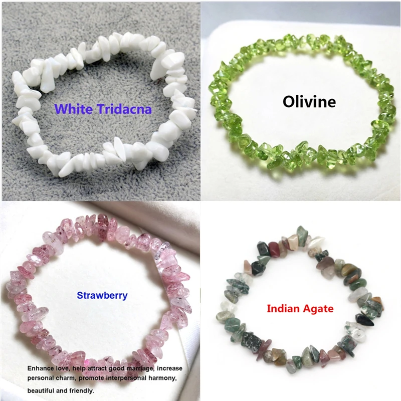 Hot Irregular Natural Crystals Chakras Stone Bracelet Beads Chips Jewelry Bracelets Yellow Crystals Clear Aquamarines