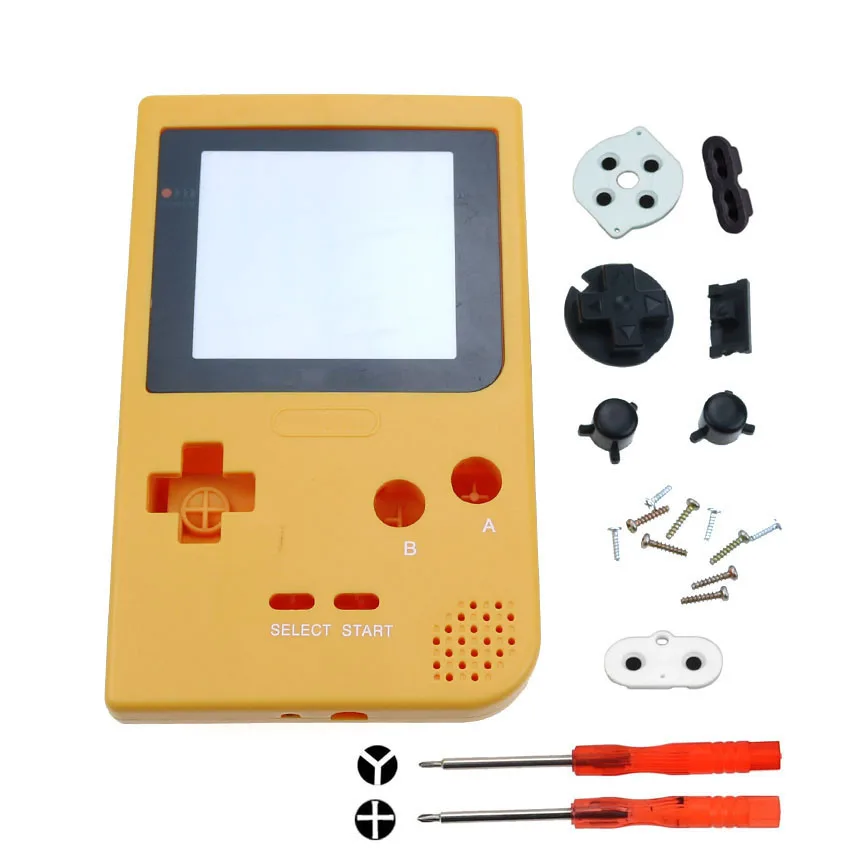 Cltgxdd полный Чехол Крышка для корпуса Замена оболочки для Gameboy Карманная игровая консоль для GBP Белый Оранжевый корпус с кнопками - Цвет: Orange