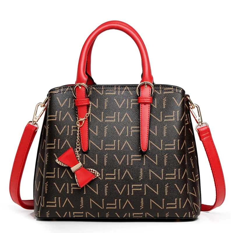 

Printed WOMEN'S Bag 2018 Autumn And Winter New Style Europe And America Glorious Handbag Shoulder Bow Lady Bag