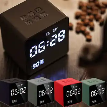 

LED Alarm Clock Digital Bluetooth FM Radio Alarm Clock With USB Charging Mirror Display Support Aux TF USB Hi-Fi Music Player