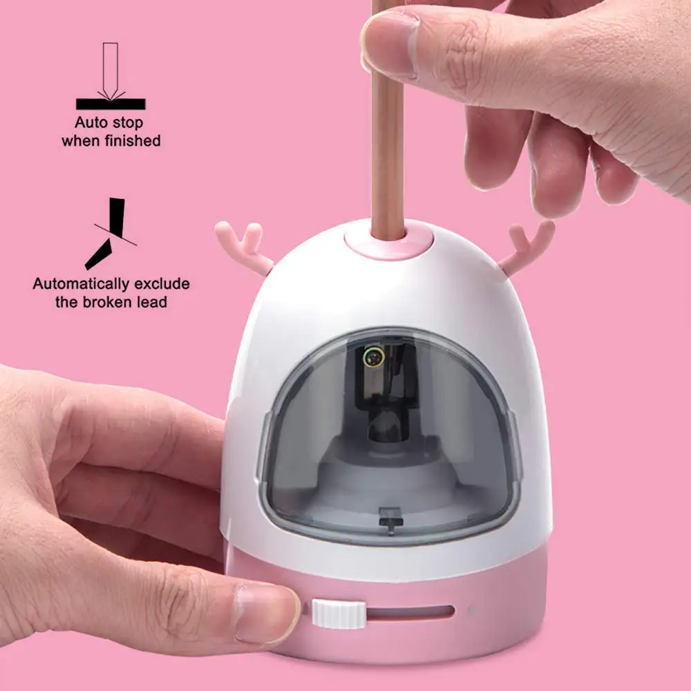 SML 1pcs Student Stationary Electric Pencil Sharpener Dual Holes Battery Operated Cute Pencil Sharpener School Supply as Gift