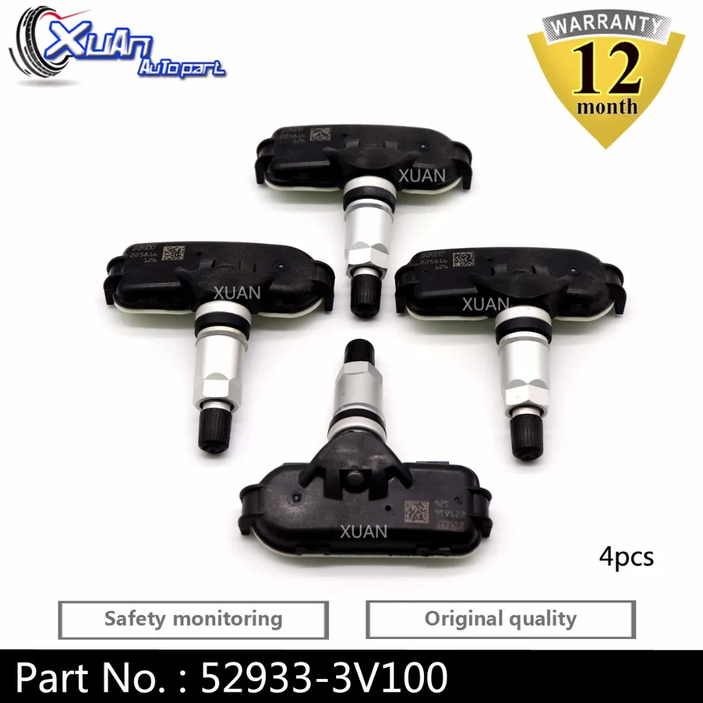XUAN 4 шт. датчик давления в шинах TPMS 52933-3V100 для HYUNDAI Azera 11 i40 VF ix35 2.0L GT 1.6L Sunrunner 434 МГц |