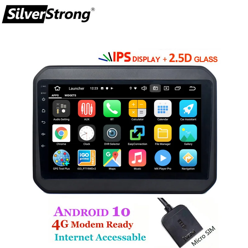 SilverStrong 4G SIM модем автомобильный Android10.0 плеер для SUZUKI IGNIS ignis 9 дюймов gps навигация wifi BT RDS 2 din радио мультимедиа