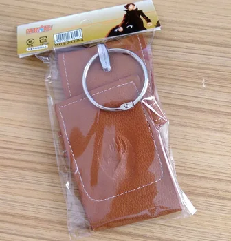 

1pcs Cosplay Anime Fairy Tail Natsu Lucy Key Bag Fashion Collection PU Brown Keychain Bags Belt Loop Case Pendant Gift for Girls