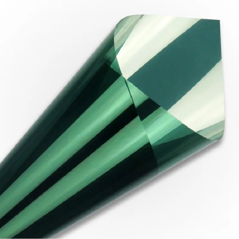 Green Silver 55 см х 5 м солнцезащитный стеклянный стикер с контролем тепла энергосберегающий взрывозащищенный самоклеящийся зеркальный эффект частная декоративная фольга - Цвет: Green Silver