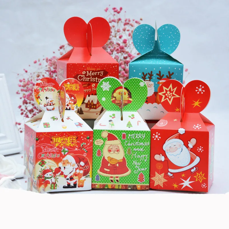 4 шт Санта-Клаус Снеговик Рождественская Конфетница ЕВА Яблоко коробка для