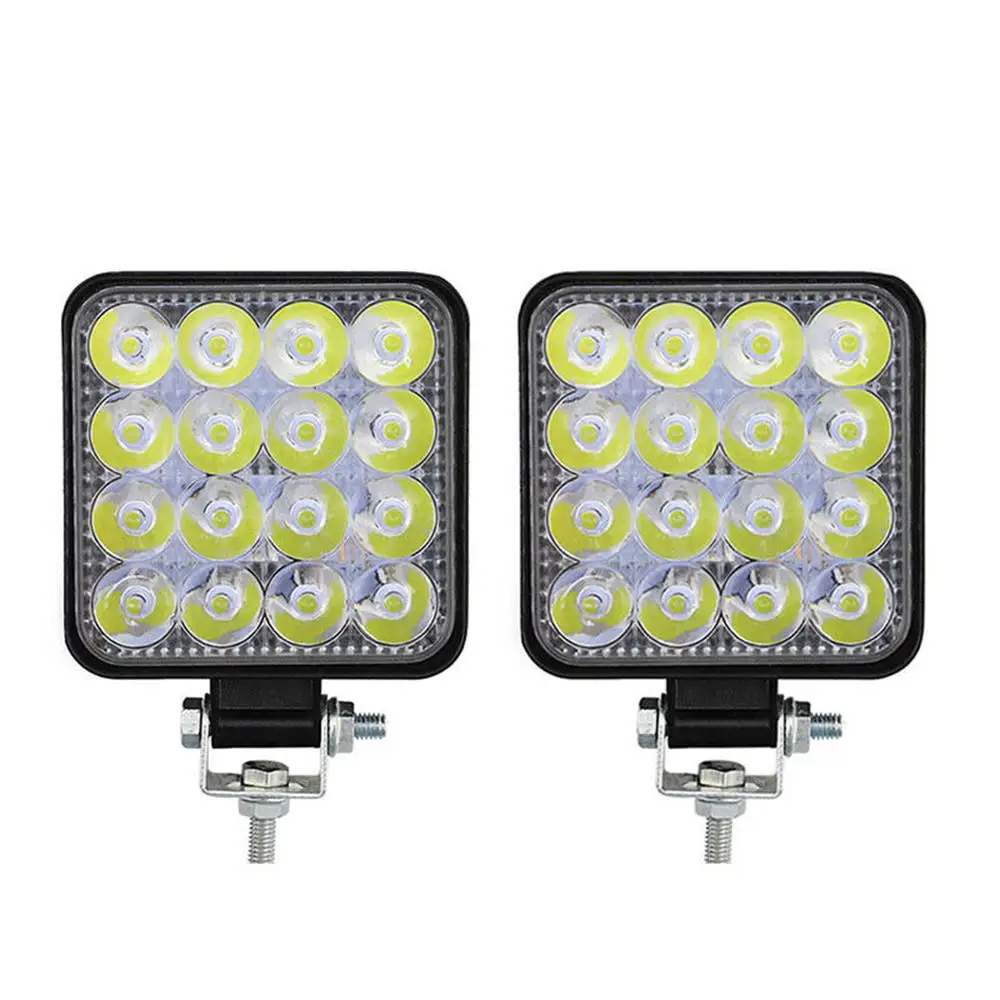 2 шт. 12-24 в 48 Вт 16LED квадратный рабочий светильник луч потока бар автомобиль внедорожник Вождение противотуманная фара автомобильные аксессуары