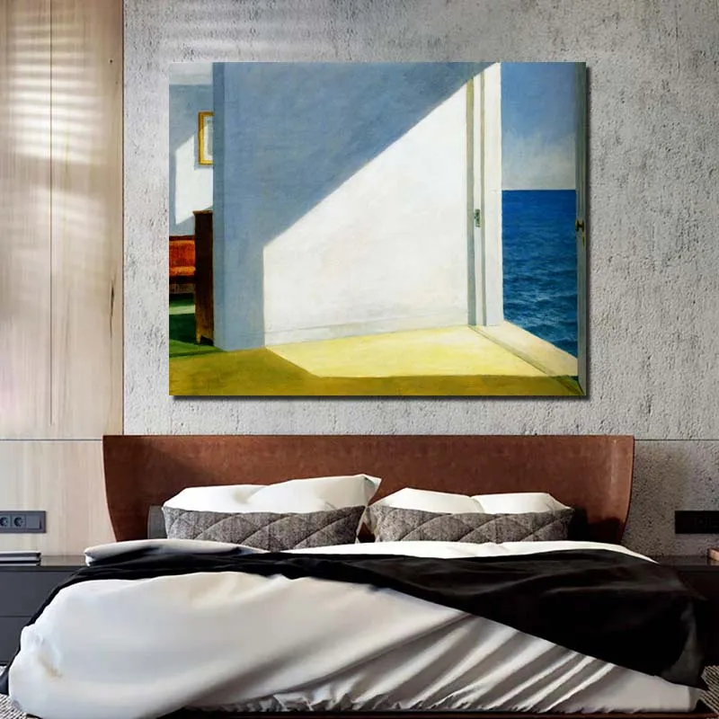 modernes Wandkunst Bilder ohne Rahmen Leinwandbild Gem/älde 39,9 x 60 cm Motiv: Edward Hopper Poster Menschen in der Sonne Wohnzimmer-Dekoration