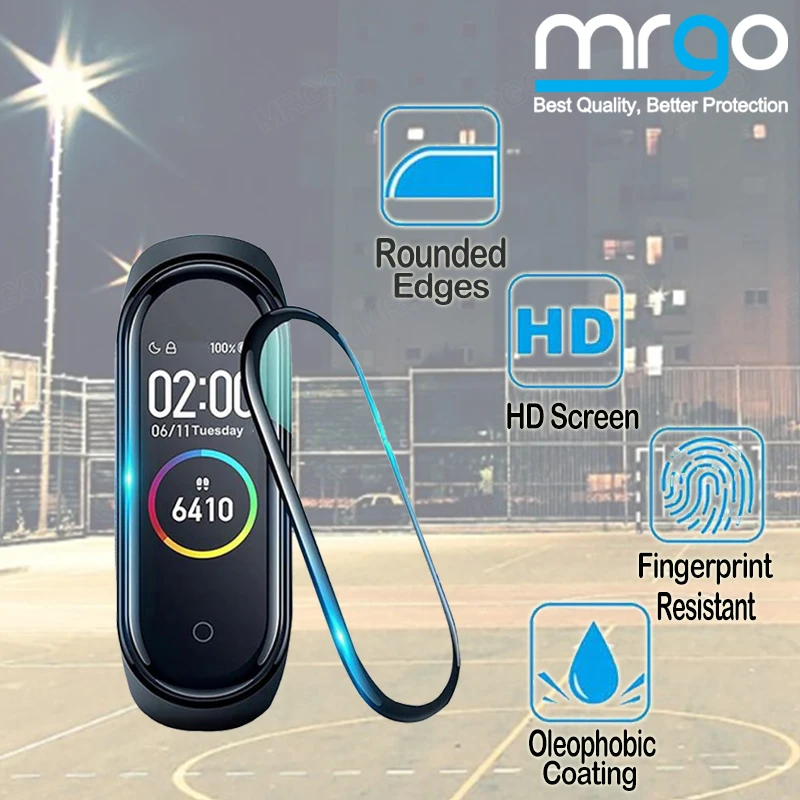 3D HD Защитное стекло для Xiaomi Mi Band 5 стеклянная Защита экрана 4 защита | Мобильные