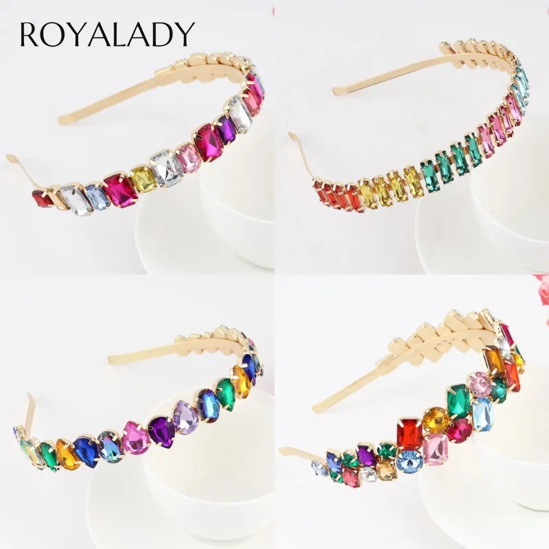 Повязка для волос в стиле барокко Женская блестящая повязка на голову со