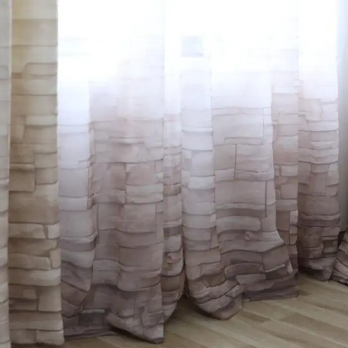 Color 1 Tulle Современный скандинавский минималистичный оконный занавес для гостиной, градиентная стена, кирпич, дизайн, тюль, ткань - Цвет: Color 1 Tulle