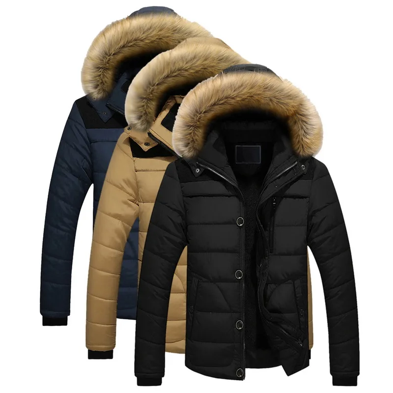 New Winter Jacket Men Brand Clothing Fashion Casual Slim Thick Warm Mens Coats Parkas With Hooded Long Overcoats Male Clothes