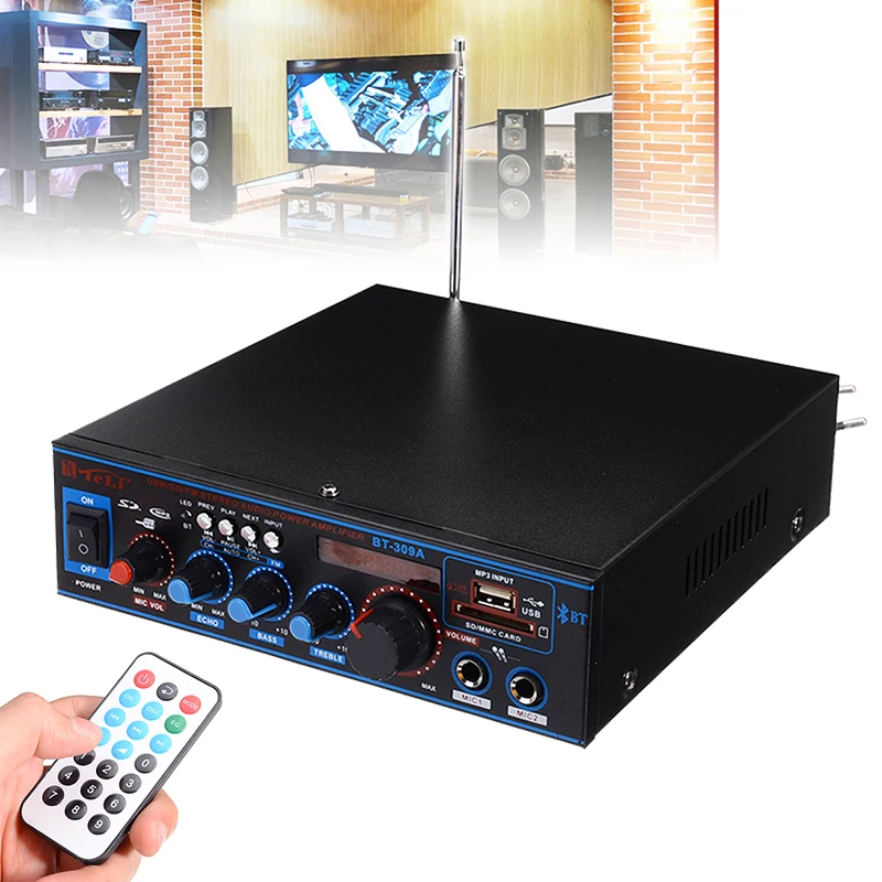 

1pc 12V/220V 800W HiFi Car Amplifier For bluetooth Devices RCA Audio Amplifier Remote Control Stereo USB FM SD