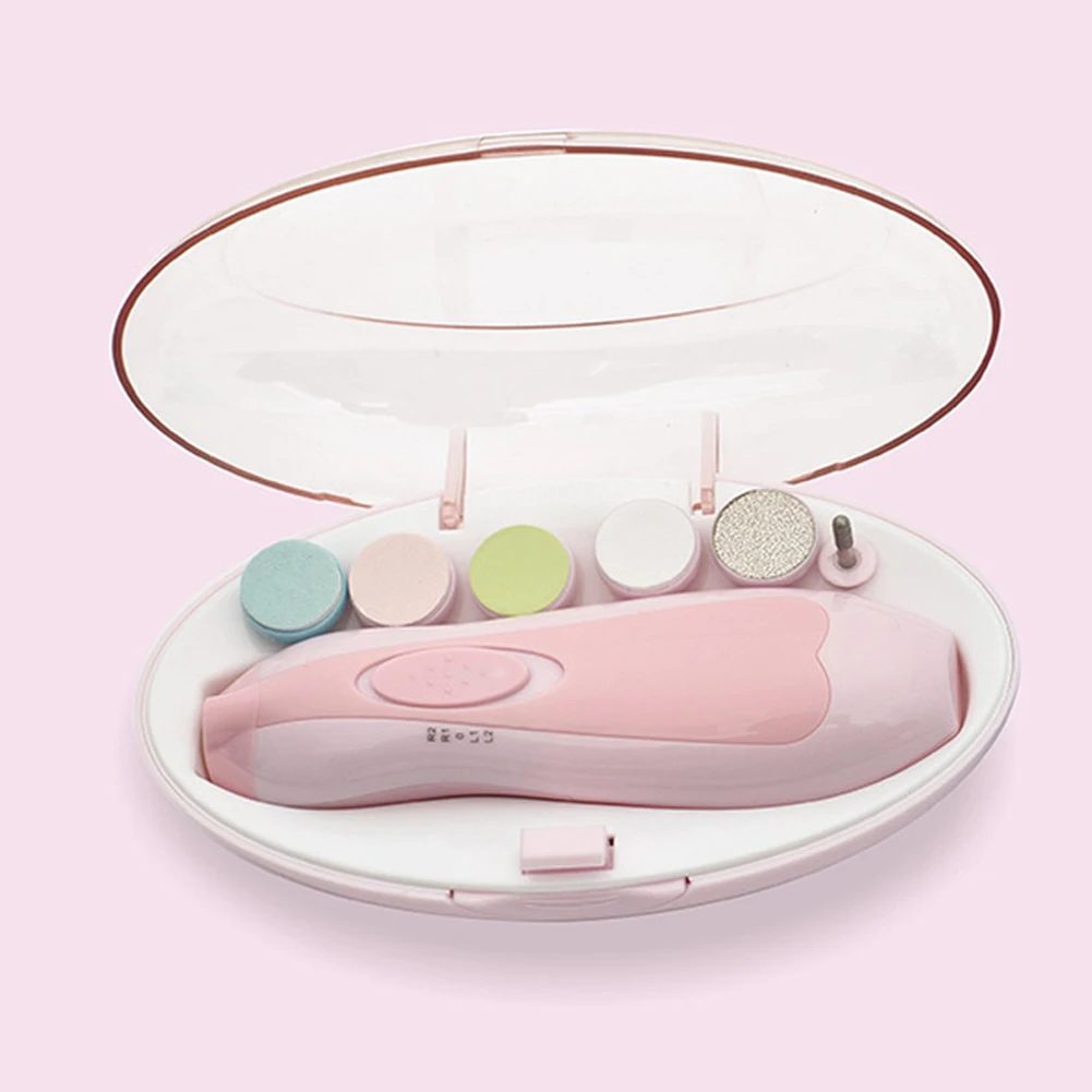 PINK YOOAP светодиодный Электрический кусачки для ногтей, детские ножницы для пальцев ног, инструмент для ухода за ногтями, подарки для новорожденных - Цвет: PINK