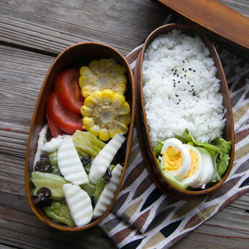 Контейнер для еды Ланч-бокс для детей ивовые двухслойные bento box деревянное домашнее украшение аксессуары