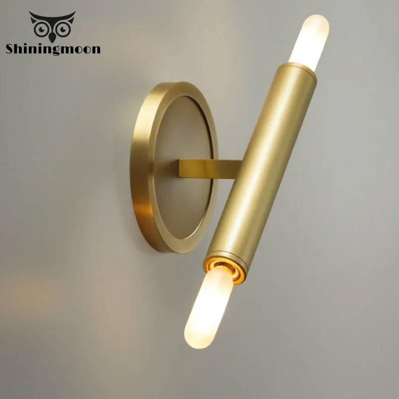 

Post-modern All Copper Wall Lamp Vintage Living Room Aisle Balcony Wall Light Creative Simple Bedroom Bedside Wall Sconce Lamp