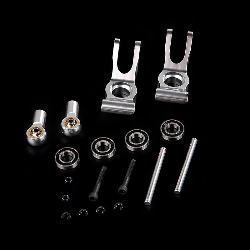 CNC One-Piece Rear Wheel Bearing Base Kit Fit for 1/5 HPI ROFUN ROVAN KM BAJA 5B 5T 5SC RC CAR PARTS-Silver