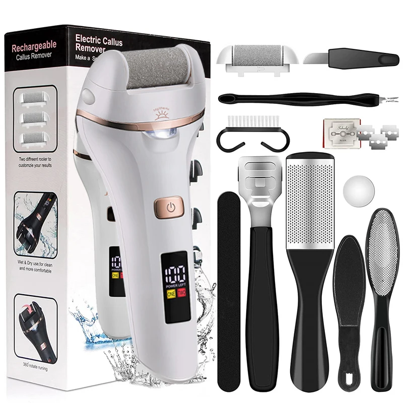 Rechargeable Electric Foot Rasp Pedicure Sander Waterproof 2 Speeds to Eliminate Feet Dead Skin and Calluses | Красота и здоровье