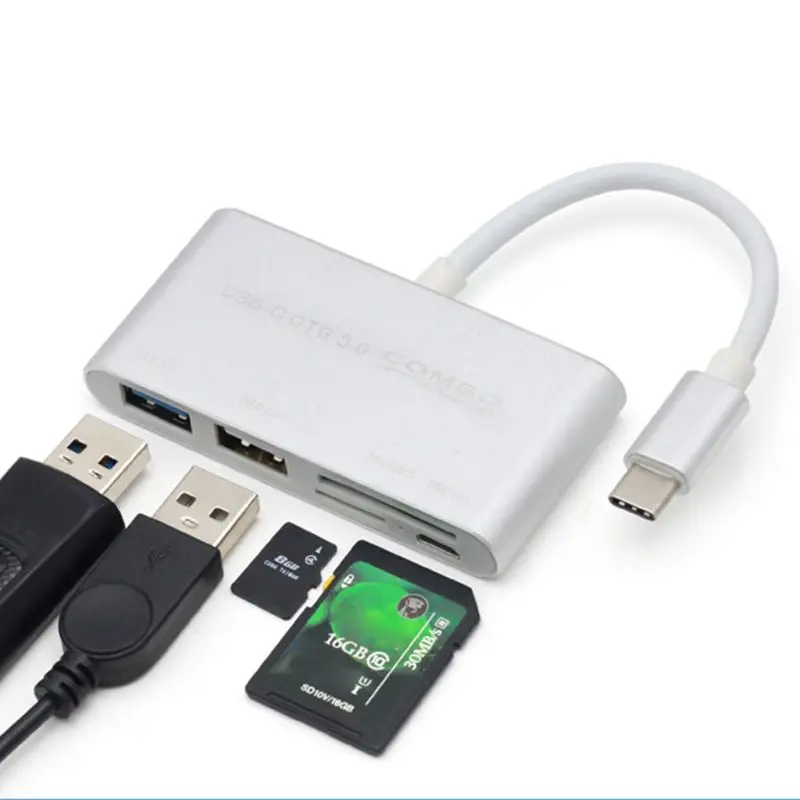 USB C3.1 type-C OTG для чтения карт/USB 3,0 концентратор/SD/TF адаптер для ноутбуков типа C A5YA