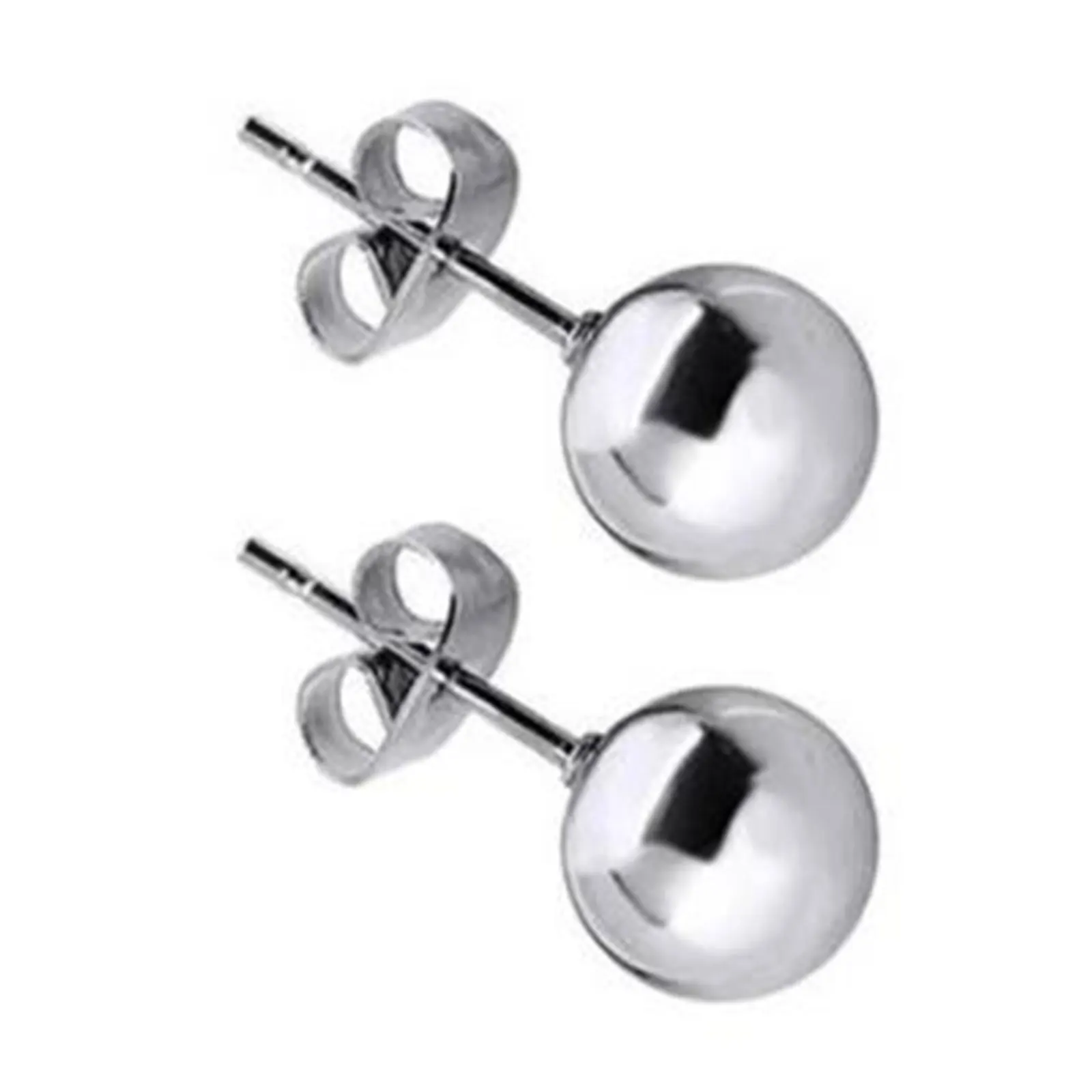 Stainless Steel Stud Earrings For Women Men Jewelry Gold Silver Color Ball 2-8mm Dia 1 Pair