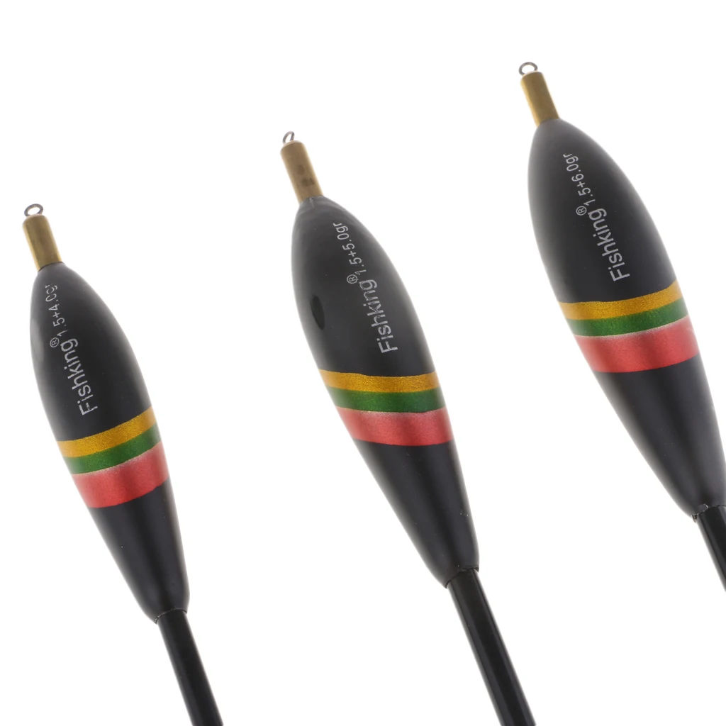 3pcs Balsa Wood Floats Bobbers Buoy Copper Head Long Casting Fishing Float 7.9-9.1 inch