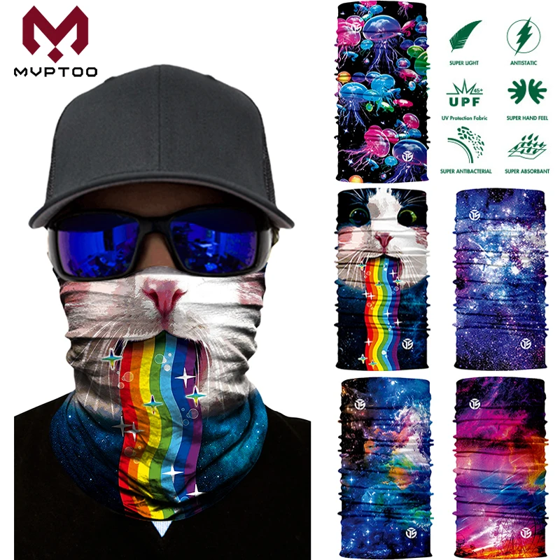 Unisex Headband Balaclava Scarf Face Shield Bandanas Neck Gaiter Motorcycle Mask Headwear
