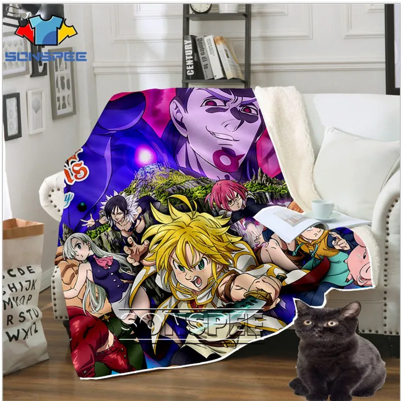 Диван-кровать с узором, офисное одеяло Nanatsu No Taizai The Seven Deadly Sins, одеяло-покрывало для мальчиков и девочек, Походное одеяло