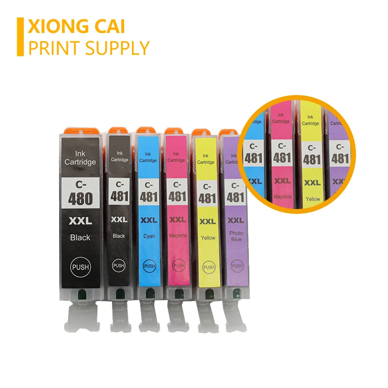 6 шт PGI480 CLI480 PGI 480 CLI 481 совместимый чернильный картридж для принтера Canon TS6140 TS8140 TS9140
