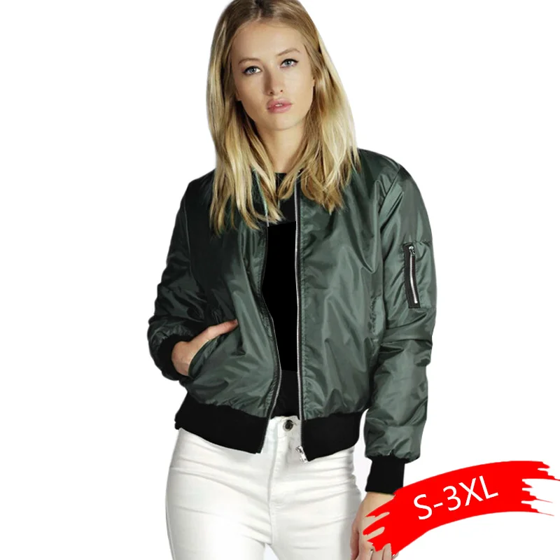 

2019 Fashion Short Jacket Women Autumn Coats Long Sleeve Basic Jackets Bomber Thin Women's Jacket Female Jackets Outwear Tops