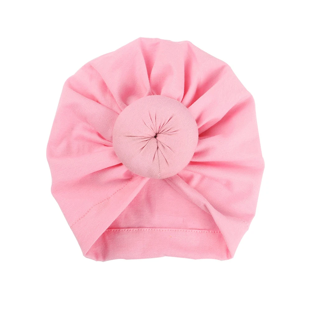 Детская шапочка-тюрбан унисекс с бантиком, детская шапка из хлопка, одноцветная шапка с Завязанными узорами для новорожденных, детская шапка в подарок+ Прямая поставка - Цвет: 6