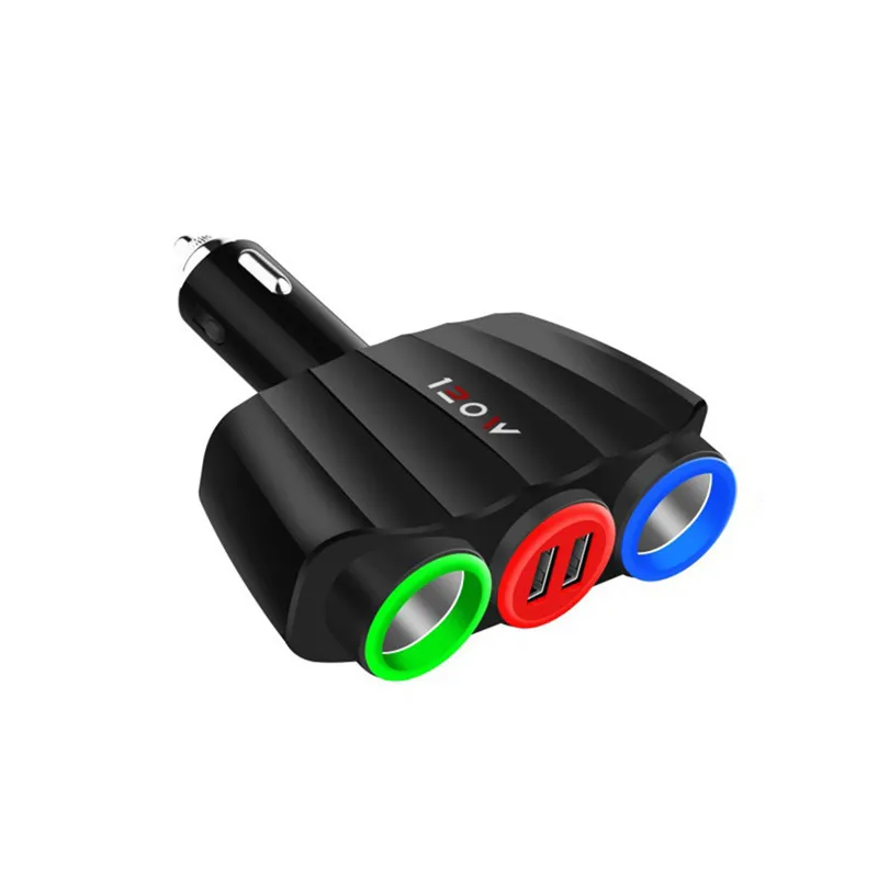Один для трех автомобильного прикуривателя разъем зарядного устройства USB беспроводной адаптер разъем многофункциональные электронные автомобильные аксессуары Прямая поставка - Название цвета: Черный