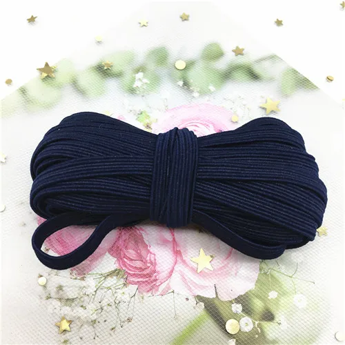 6mm Navy 5meter 6 мм эластичная лента цветная мягкая латексная пряжа эластичная лента s резинка DIY для беременных детей Швейные сумки с аппликацией аксессуары - Цвет: 6mm Navy 5meter