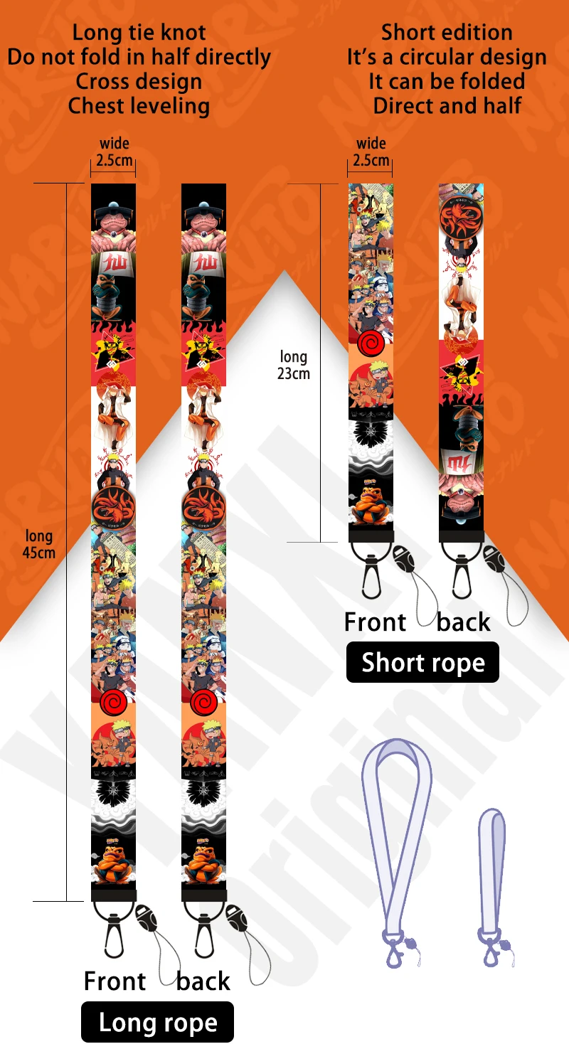 NARUTO Lanyard Justice Comics ключевой ремень Висячие веревки для удостоверения личности держатель значка мобильного телефона настраиваемые шейные ремни S187