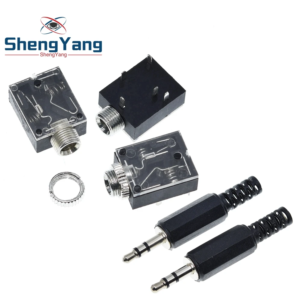 10pcs Hot Sale 5 Pin 3.5mm Stereo Audio Jack Socket Pcb Panel Mount For