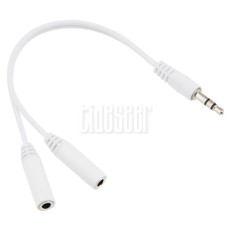 300pcs 18cm 3 5mm Jack Audio Splitter Aux Extension Adapter Cable Male to 2 Female AUX Cord For Phone PC Headphone Speaker