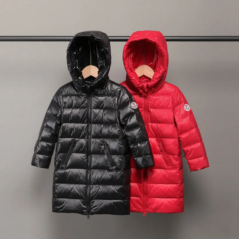 New Style Men And Women Children CHILDREN'S Clothing, down Jacket Hooded Cocoon-Mid-length over-the-Knee Childrenswear Big Boy-P
