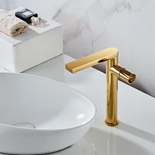 All Bronze Tall Hot and Cold Water Mixer Faucet for Sink, Chrome One Handle Crane Faucet , Golden Black for Bathroom or Basin