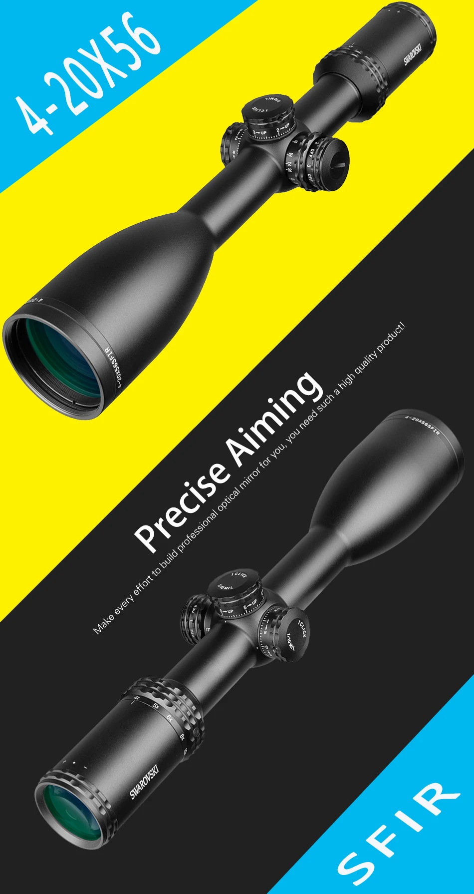 Swarovskl 4-20x56 SFIR оптические прицелы Mil Dot glass Crosshairs охотничьи прицелы оптический прицел тактическая воздушная винтовка Охота
