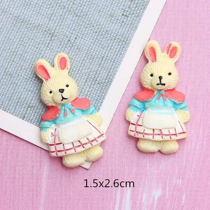 G 10 шт./лот Kawaii плоские "сделай сам" мультфильм Медведь Кролик смолы кабошоны с плоской обратной стороной украшение для скрапбукинга Украшения решений - Цвет: G