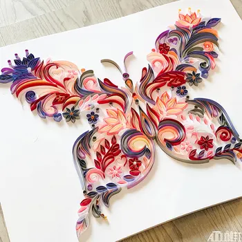 20 inch butterfly quilling illustration material package DIY creative slot craft paper handmade decoration gift paper draft 1