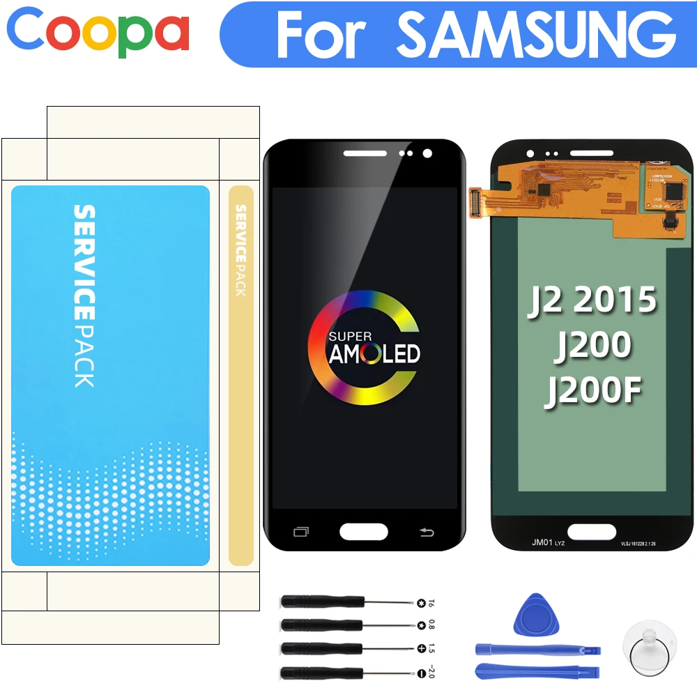 ЖК-дисплей AMOLED 4 7 дюйма для Samsung Galaxy J2 2015 J200 J200M J200Y J200F с сенсорным дигитайзером
