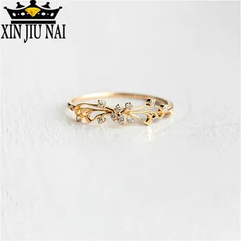 

Gold Color Butterfly Simple Classical Zirconia Wedding Engagement Ring For Woman Girls Austrian Crystals Gift Rings Size6-11