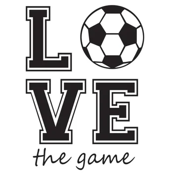 

Love Football Waterproof Sticker Art Removable Wall Decal PVC Mural Sticker Living Room Wallpaper Bedroom Sticker (59x42.5cm, Bl